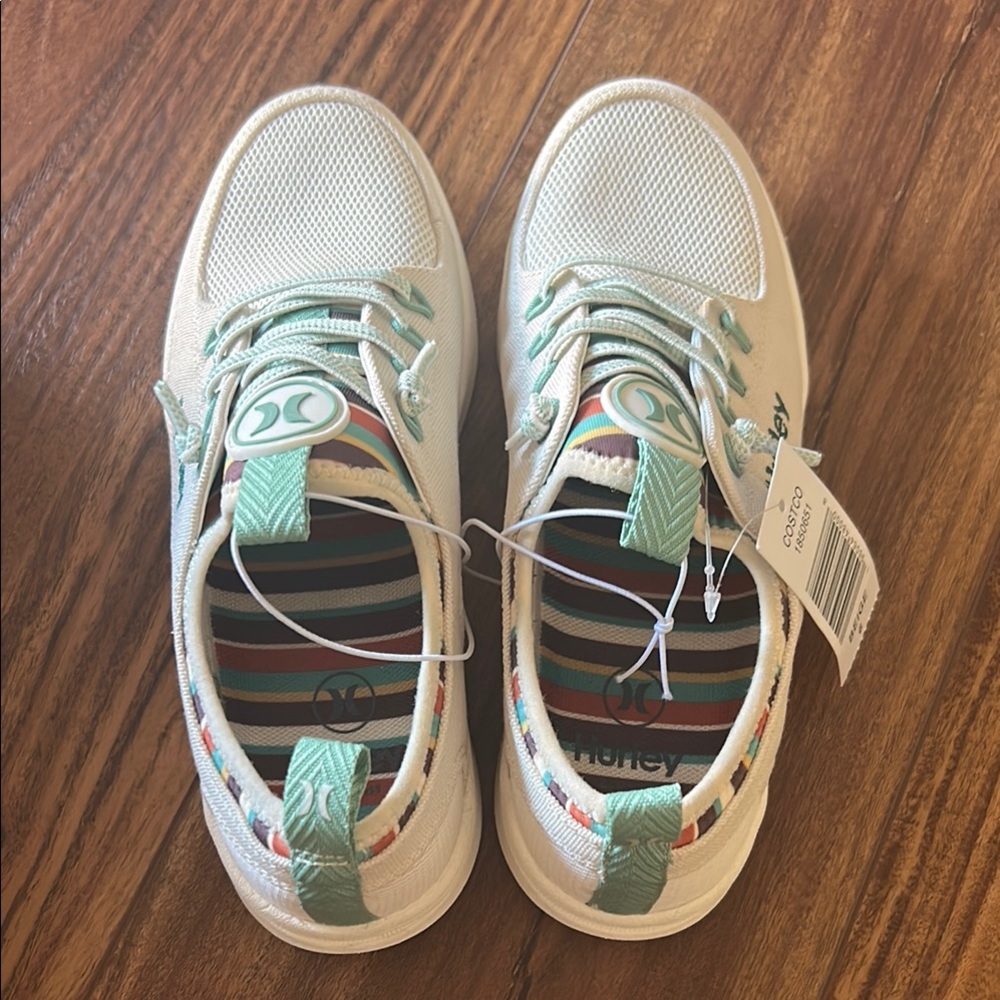 Hurley Kids' Sneakers in White and Mint
